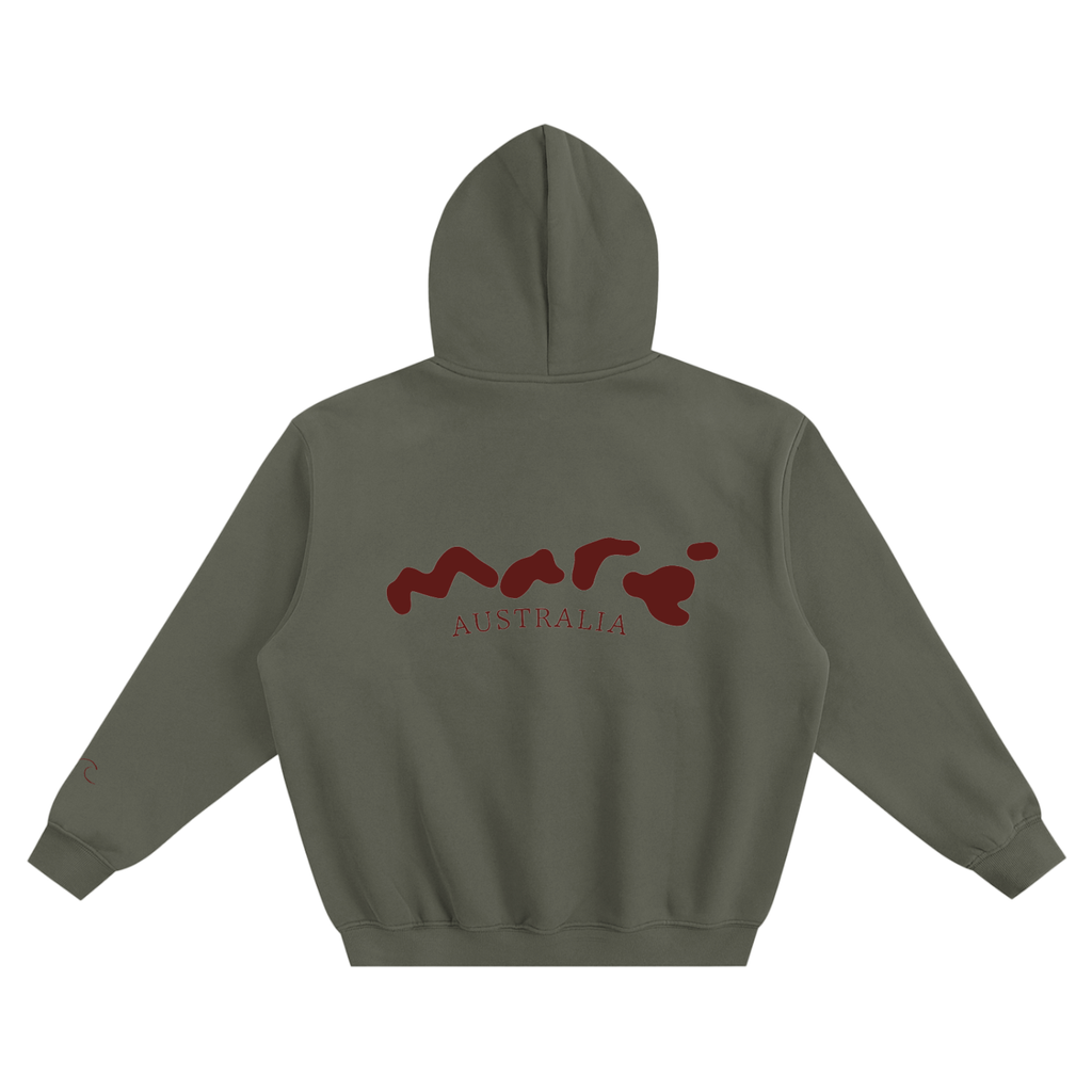 Wine marè fleeced hoodie