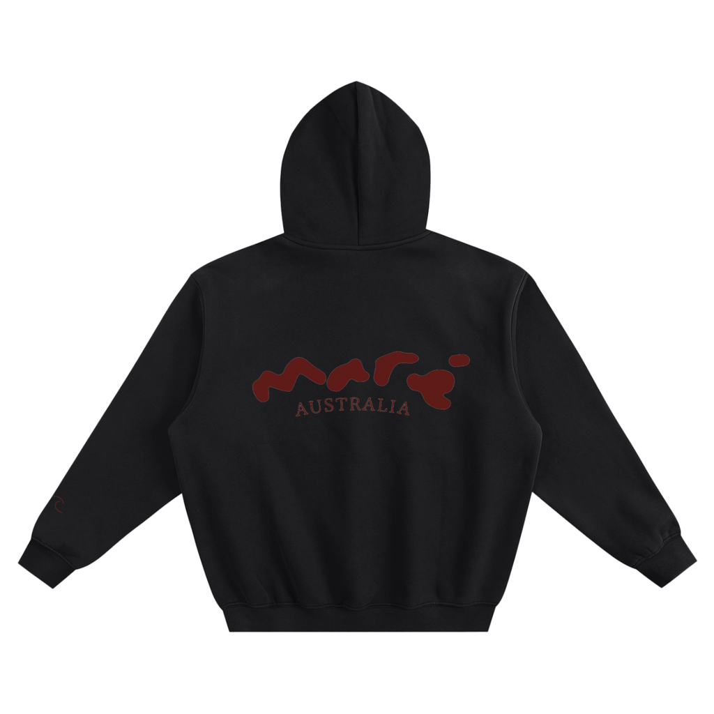 Wine marè fleeced hoodie